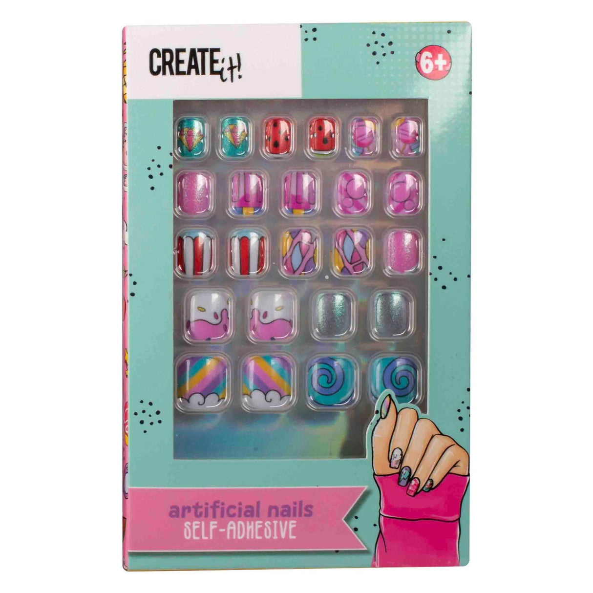 Lag det! Candy Explosion Artificial Nails Self -Aadhesive