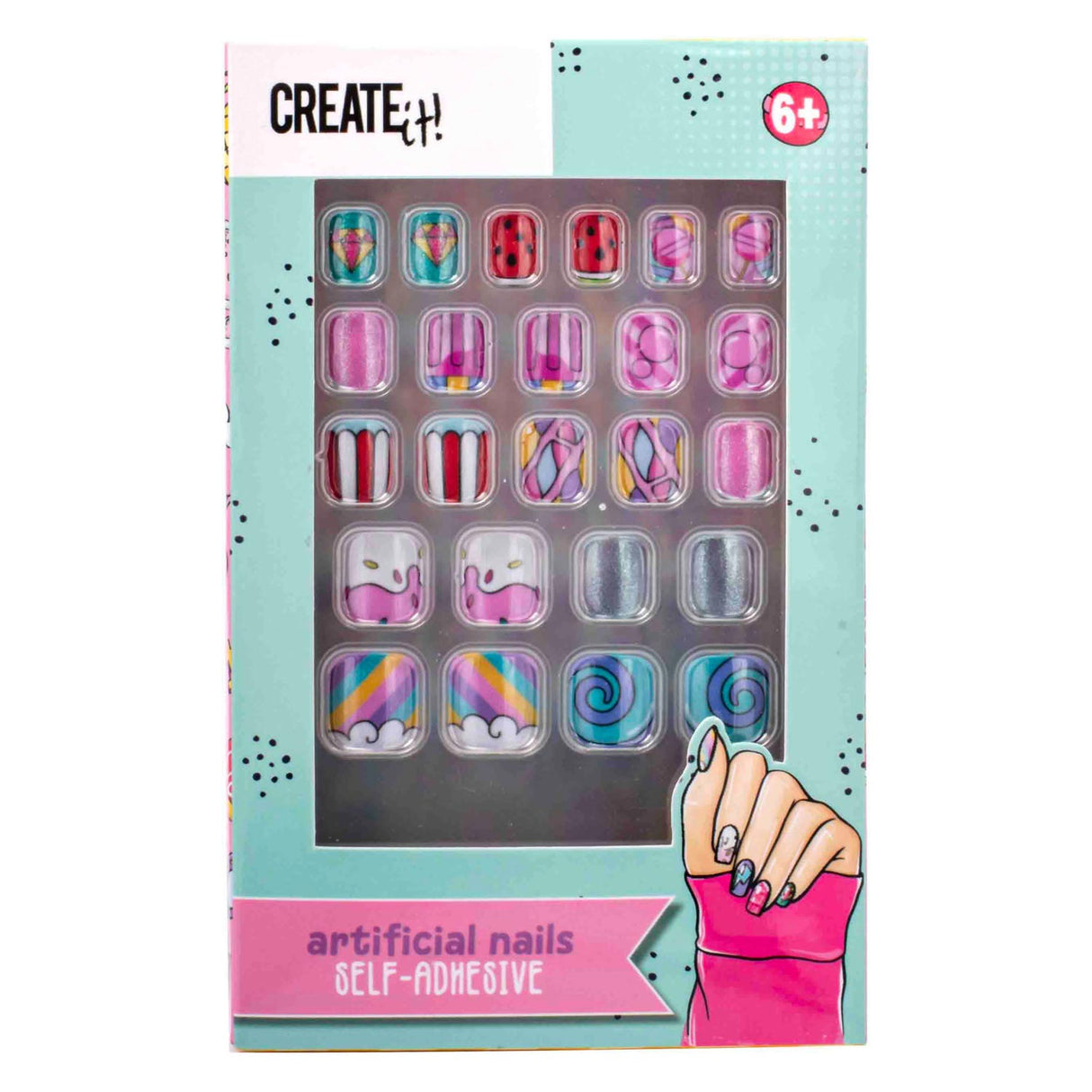 Lag det! Candy Explosion Artificial Nails Self -Aadhesive