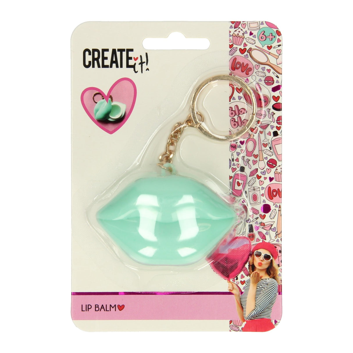 Create it! hart lippenbalsem sleutelhanger