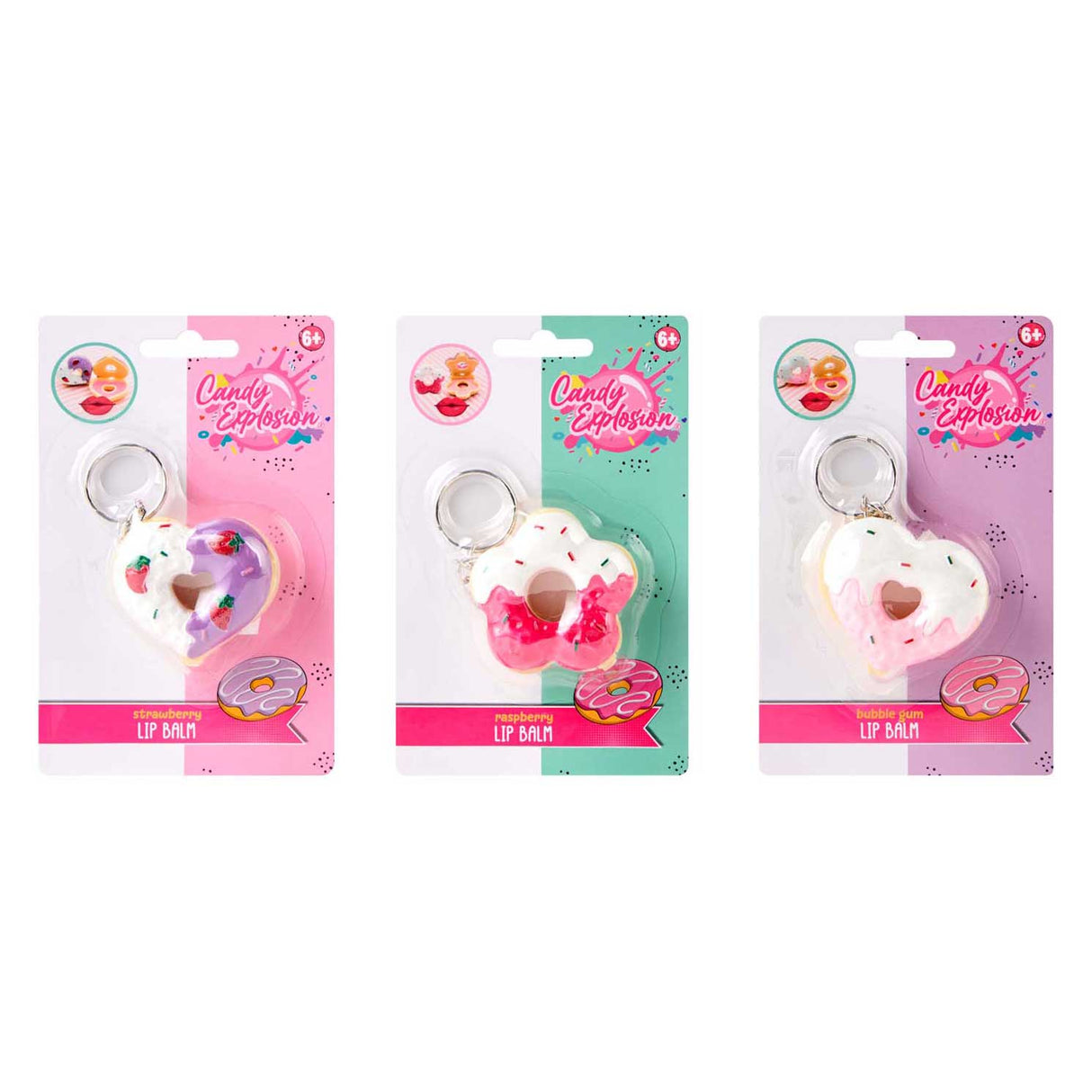 Canenco create it! candy explosion donut lip balm keychain