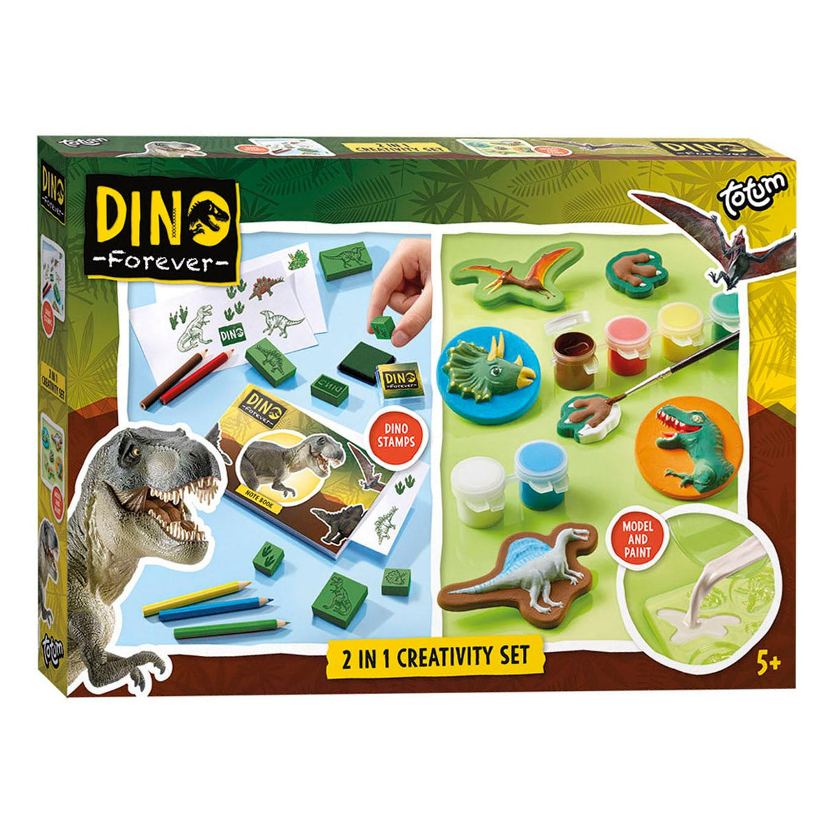 Totum Dino Forever - 2in1 Gip og Color Creativity Set