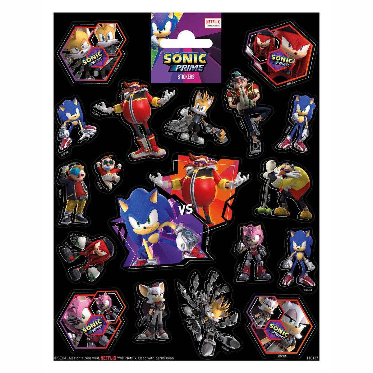 Totum stickervel sonic