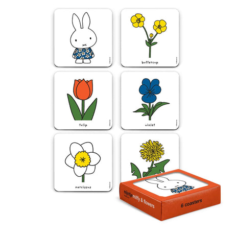 Nijntje onderzetters en bloemen 6 stuks