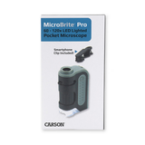 Carson handheld microscope mm-350 microbrite plus 60-120x with smartphone adapter