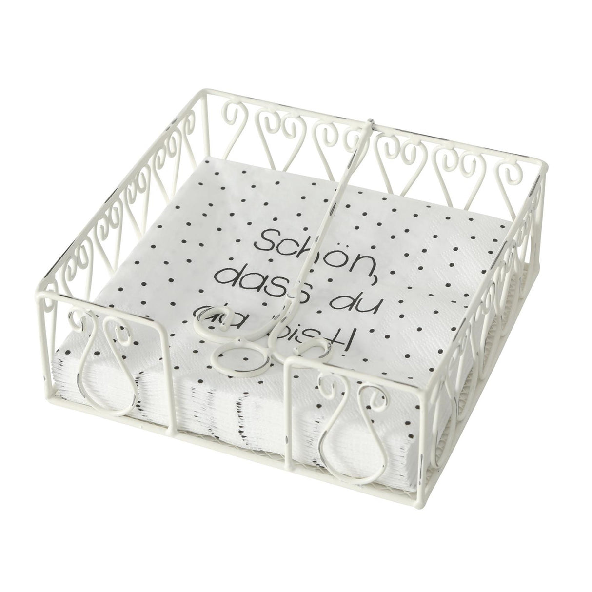 Boltze home napkin holder metal white
