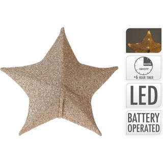Nincs márka Karácsonyi csillag 50 cm 30 LED szövet arany | 4 db