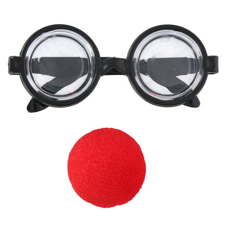 Edco party casa clown glasses with nose - clown accessory party - dress up glasses clown - carnival - black and red