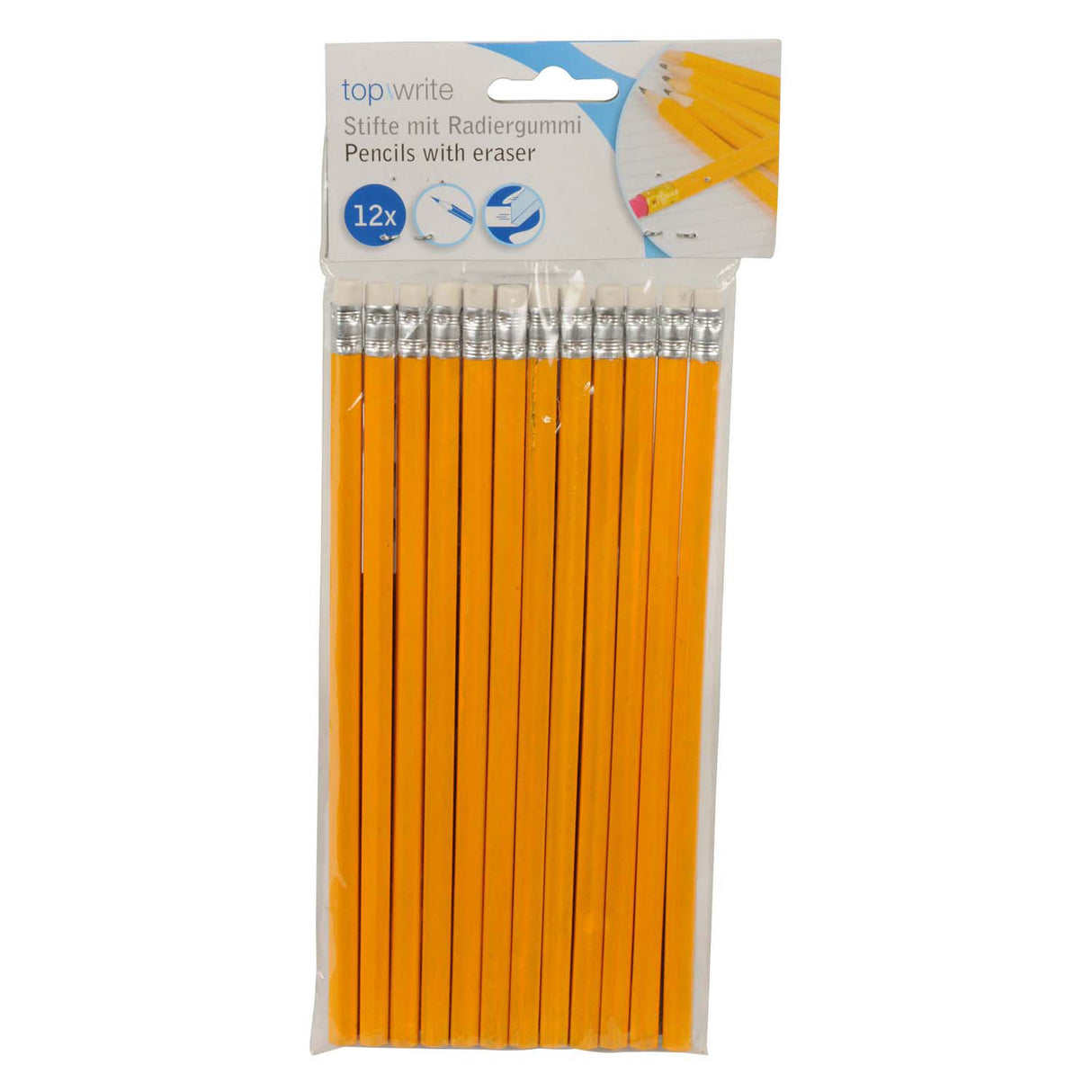 Pencil and eraser hb, 12pcs.