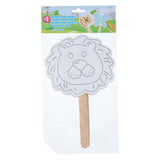 Decorative masks with wooden handle, 4 pcs.