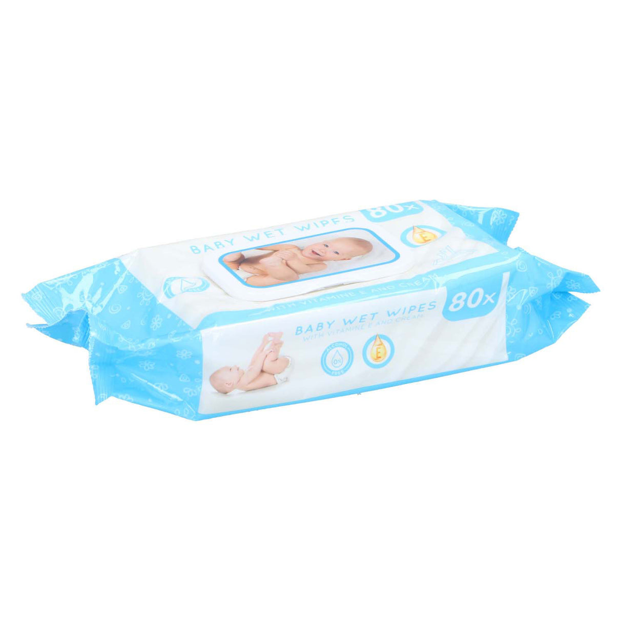 Baby wipes moist, 80 pieces per pack
