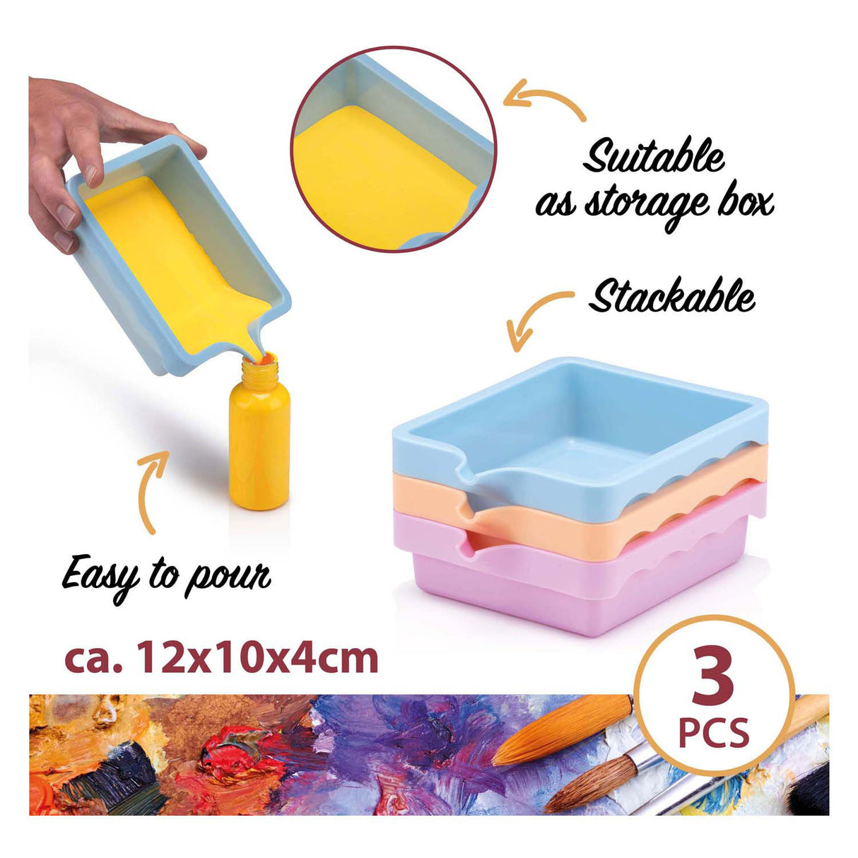 Palette mixing trays of paint, 3 pcs.