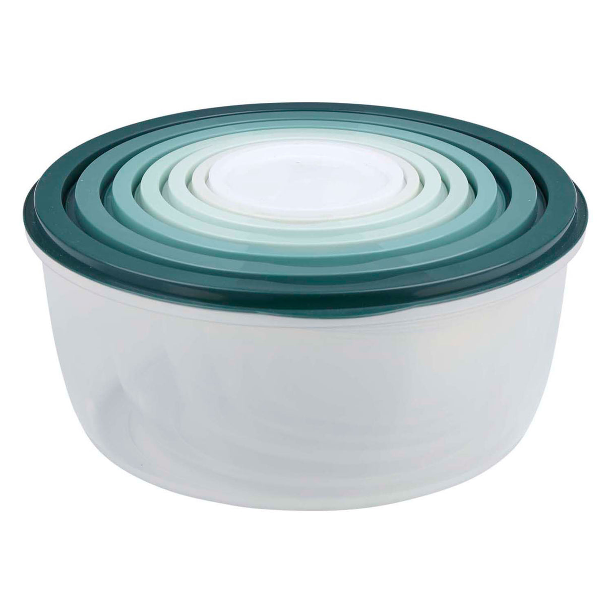 Storage box 6 pieces with lid, round