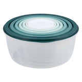 Storage box 6 pieces with lid, round