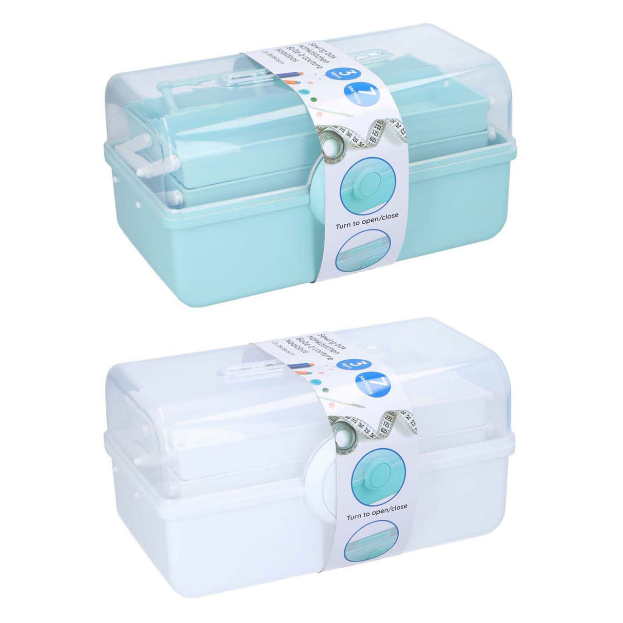 Sewing box with 7 compartments