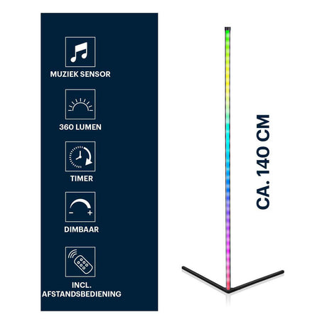 Grundig LED corner lamp with remote control, 140cm
