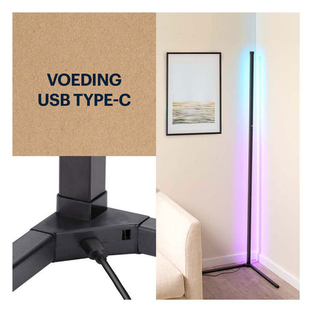 Grundig LED corner lamp with remote control, 140cm