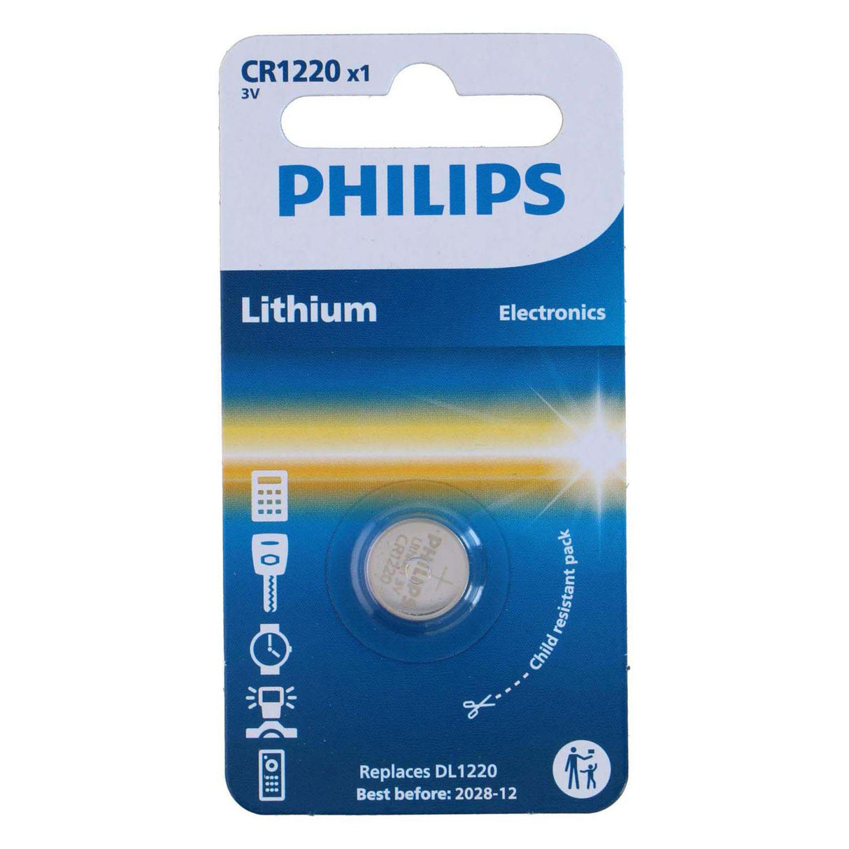 Philips button cell cr1220 lithium