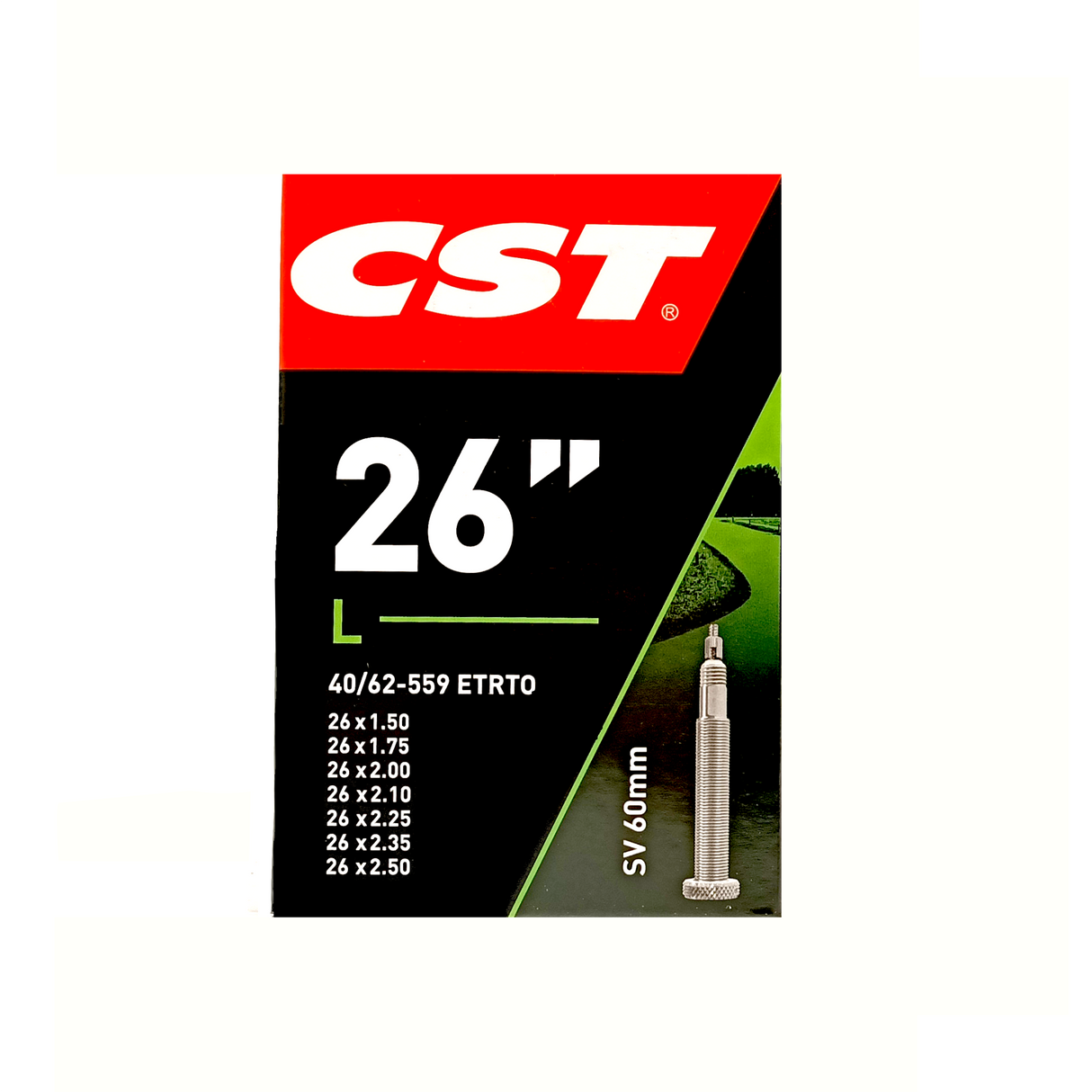 CST Binnenband 26x1,75-1.90-2.30 ETRTO 47 62-559, Ventiel: Presta Frans 60mm