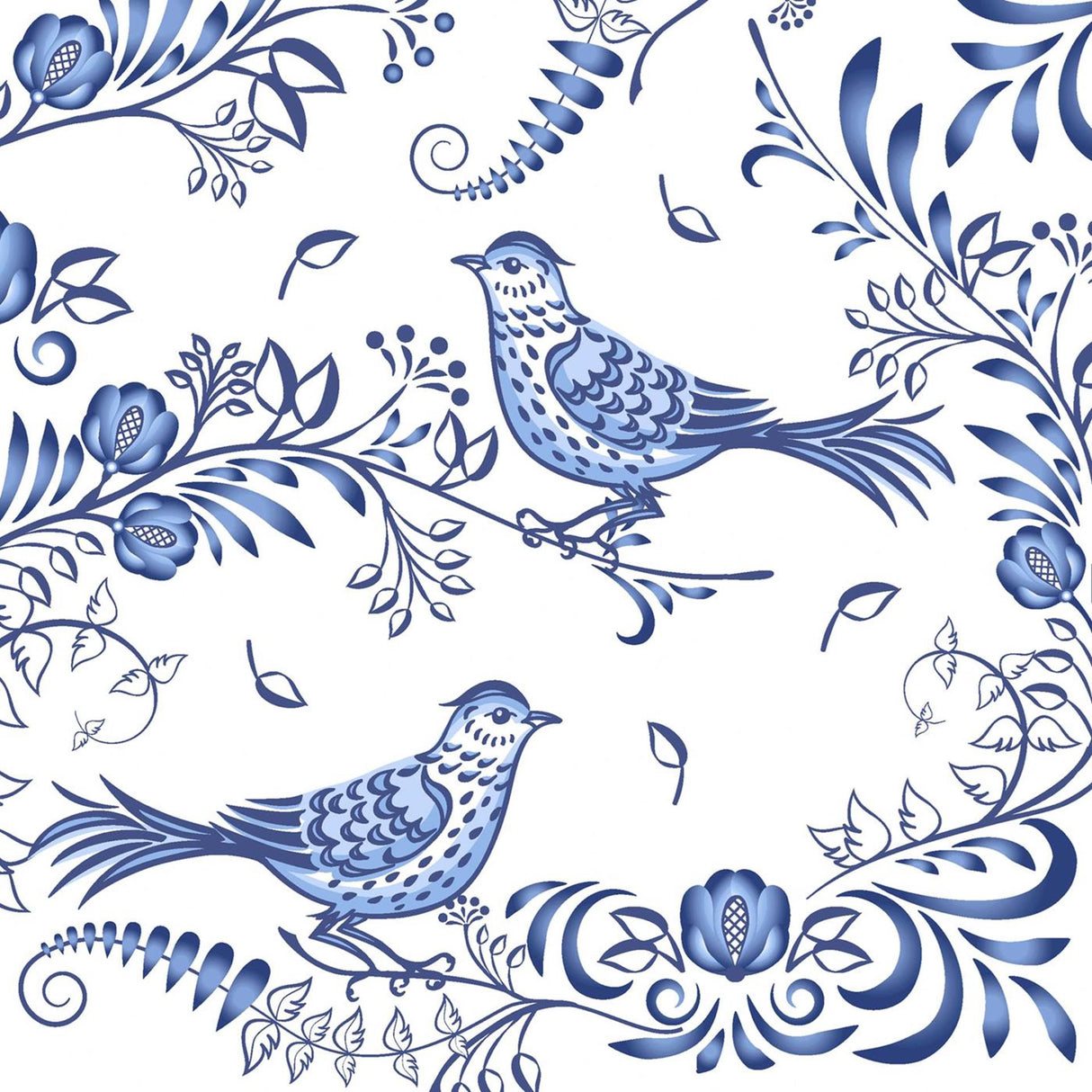 Duni napkins porcelain bird 33x33cm
