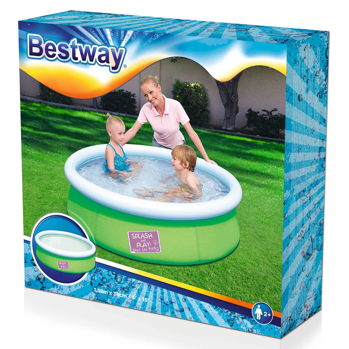 Piscina del mejor camino con borde inflable, 152 cm