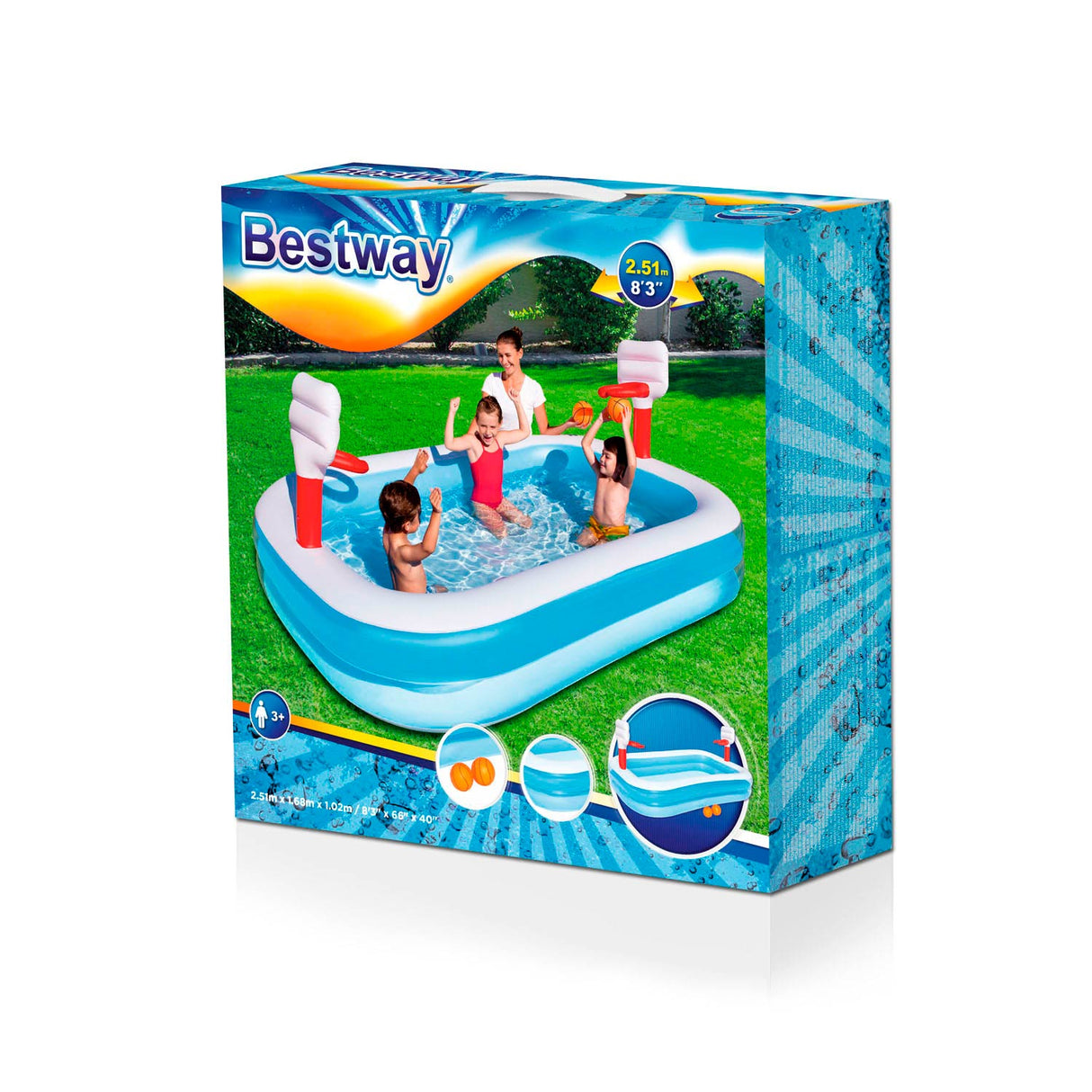 Bescht Playcenter schwamme Pool Basketball, 251x168x102cm