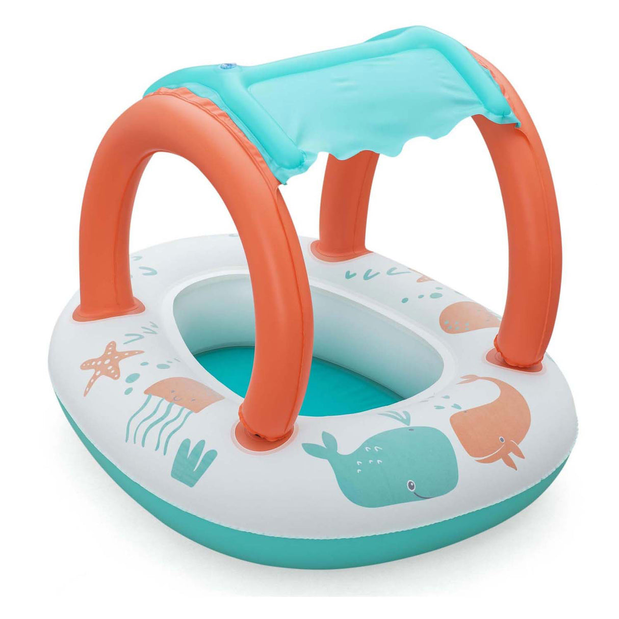Bestway bota de bebê confortável push com guarda-sol UV