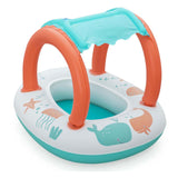 Bestway bota de bebê confortável push com guarda-sol UV