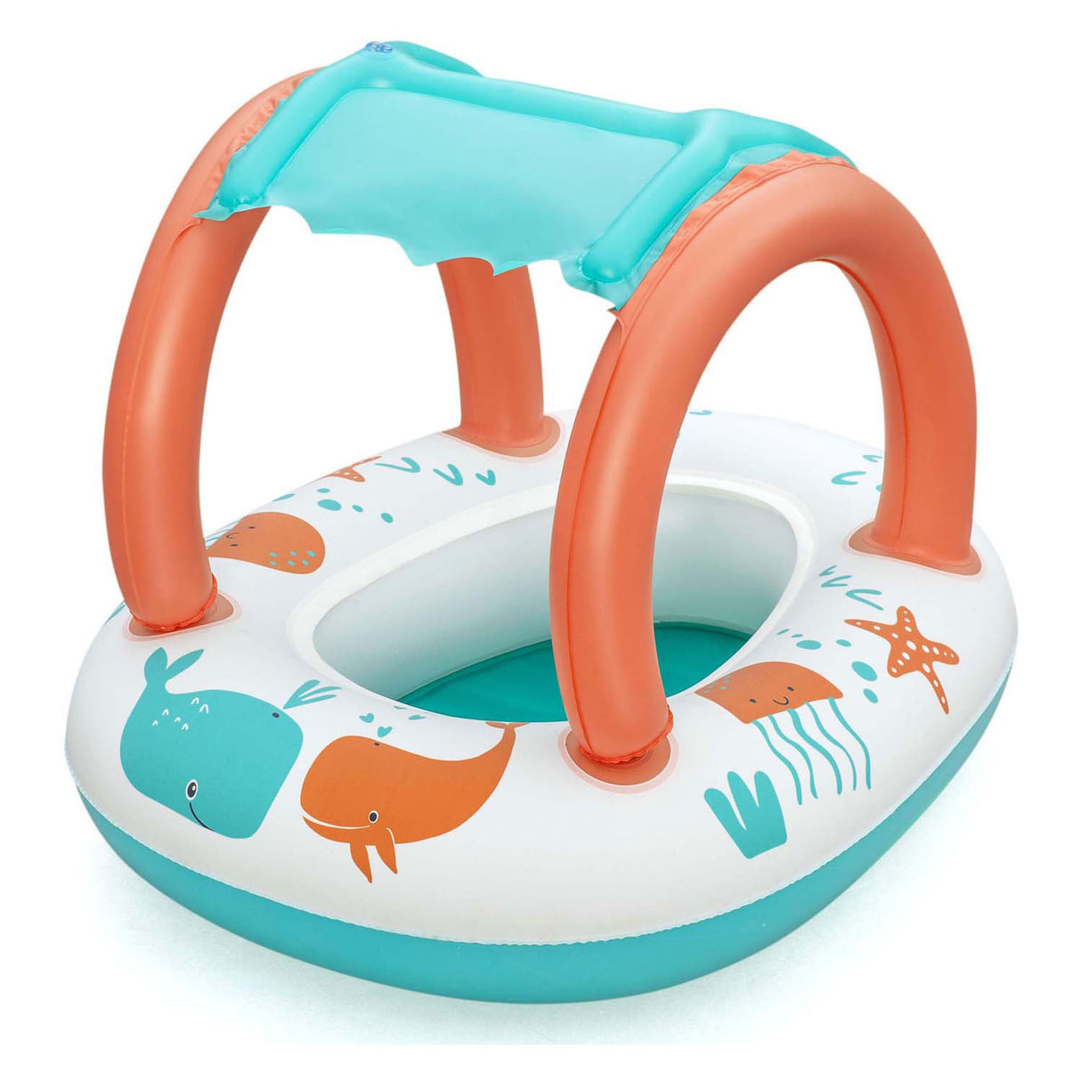 Bestway bota de bebê confortável push com guarda-sol UV
