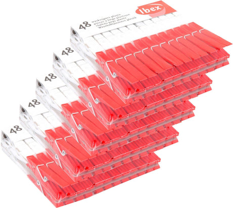 Ibex Kleederschneider Plastik 5 Pack vun 48 Stécker
