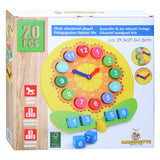Wooden Learning Clock, 20 pcs.