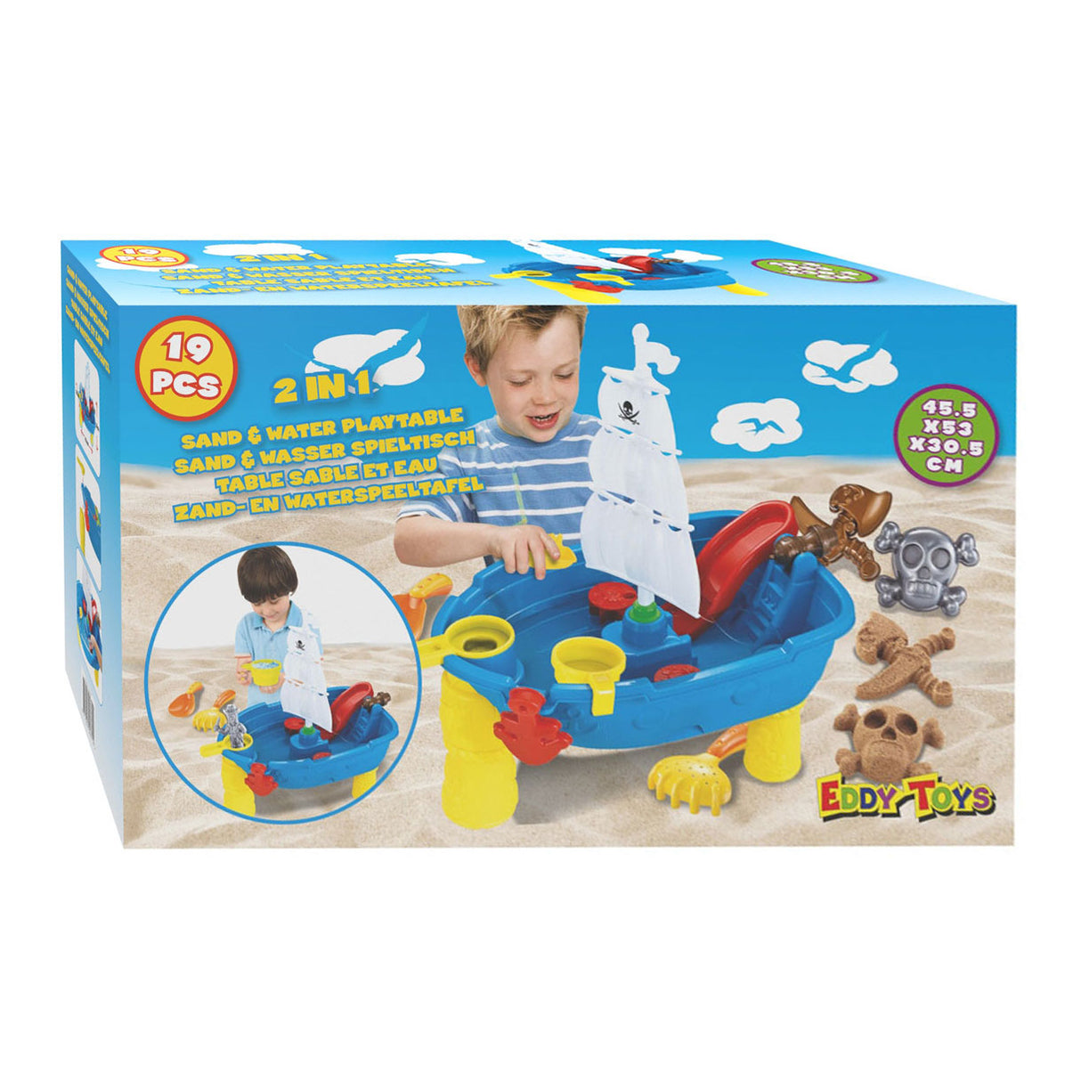 Sand and water table pirate ship, 19 pcs.