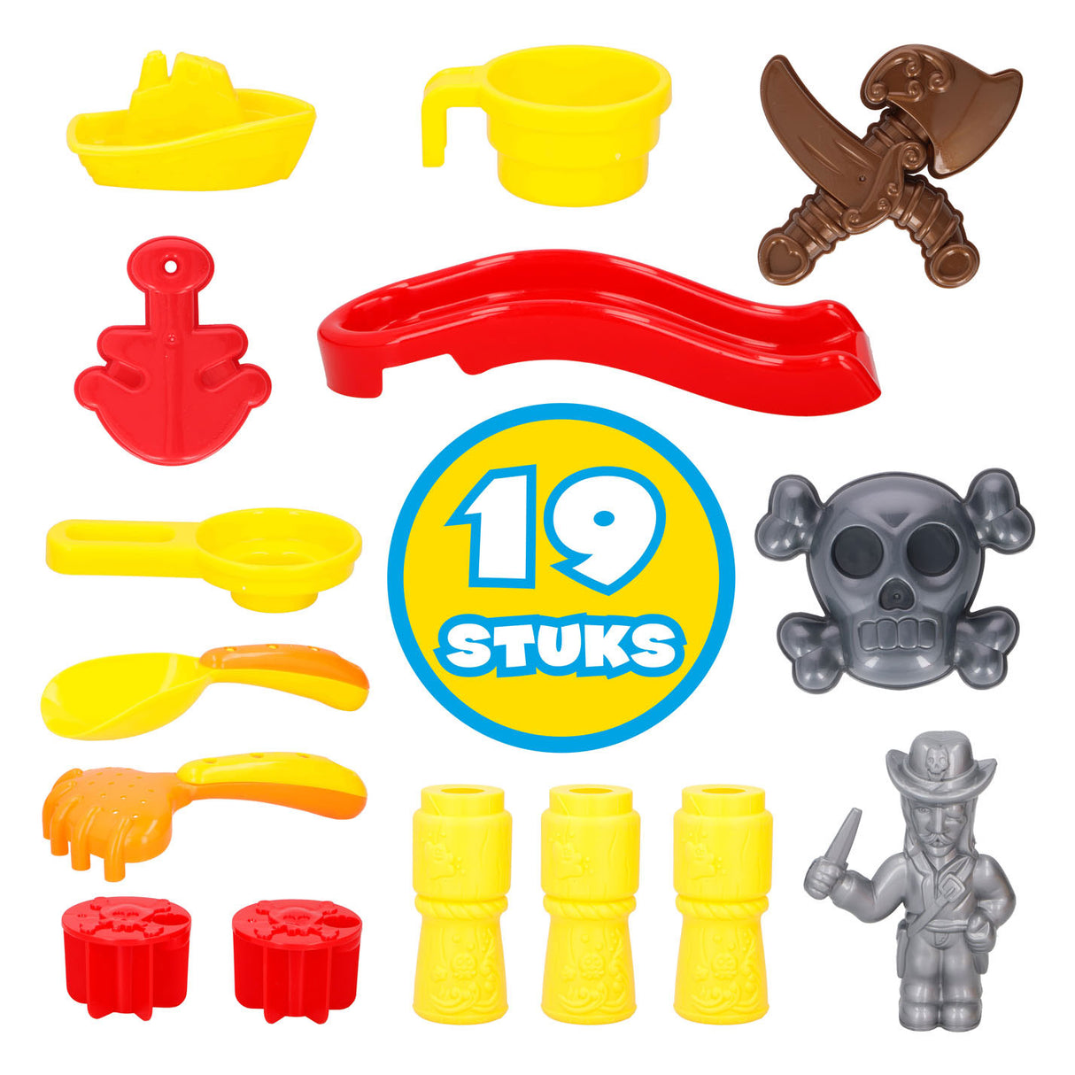 Sand and water table pirate ship, 19 pcs.