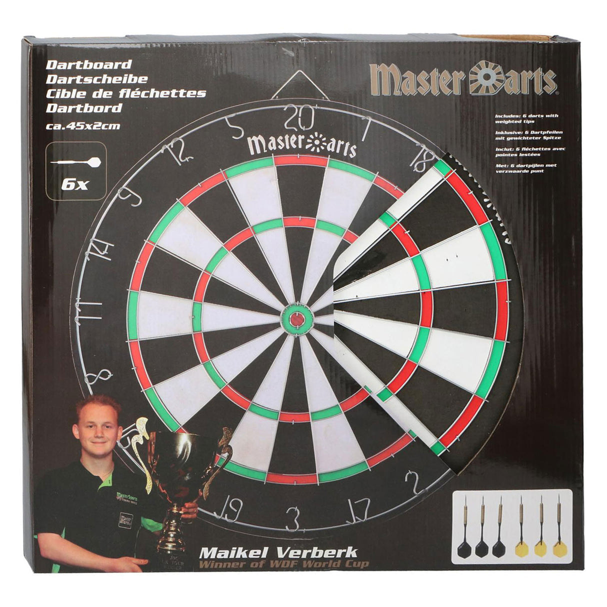 Master darts dartboard with arrows
