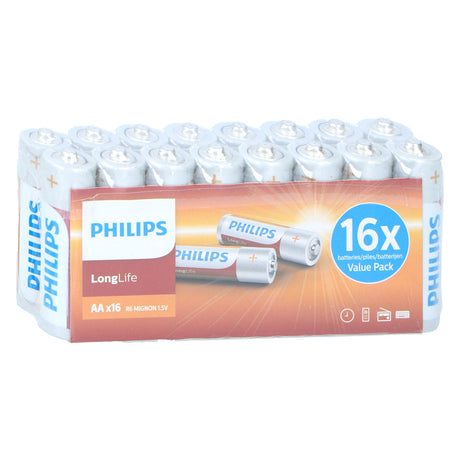 Philips Longlife AA -batteri, 16: e.