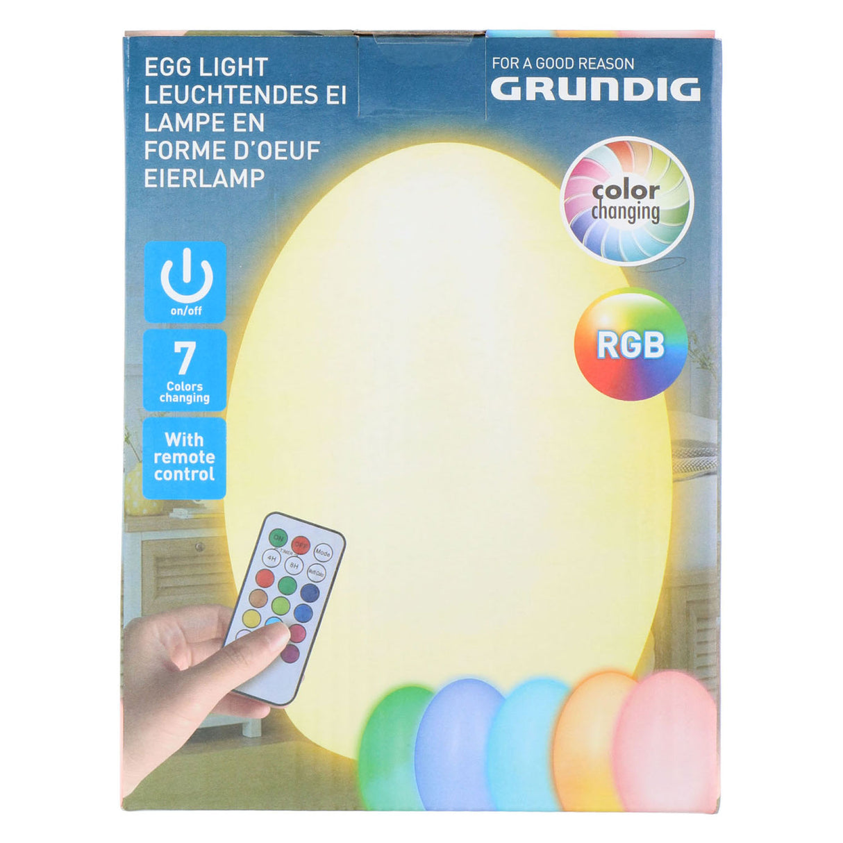 ABI Color -changing night lamp in egg form, with remote control