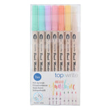 Felt-tip pens brush pens double-sided, 7 pcs.