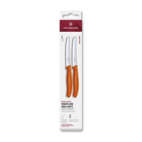 Coltello da pomodoro Victorinox 2 pezzi arancione seghettato