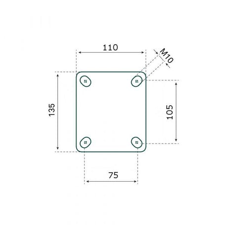 Tarsus Zwenkwiel 200 mm. black