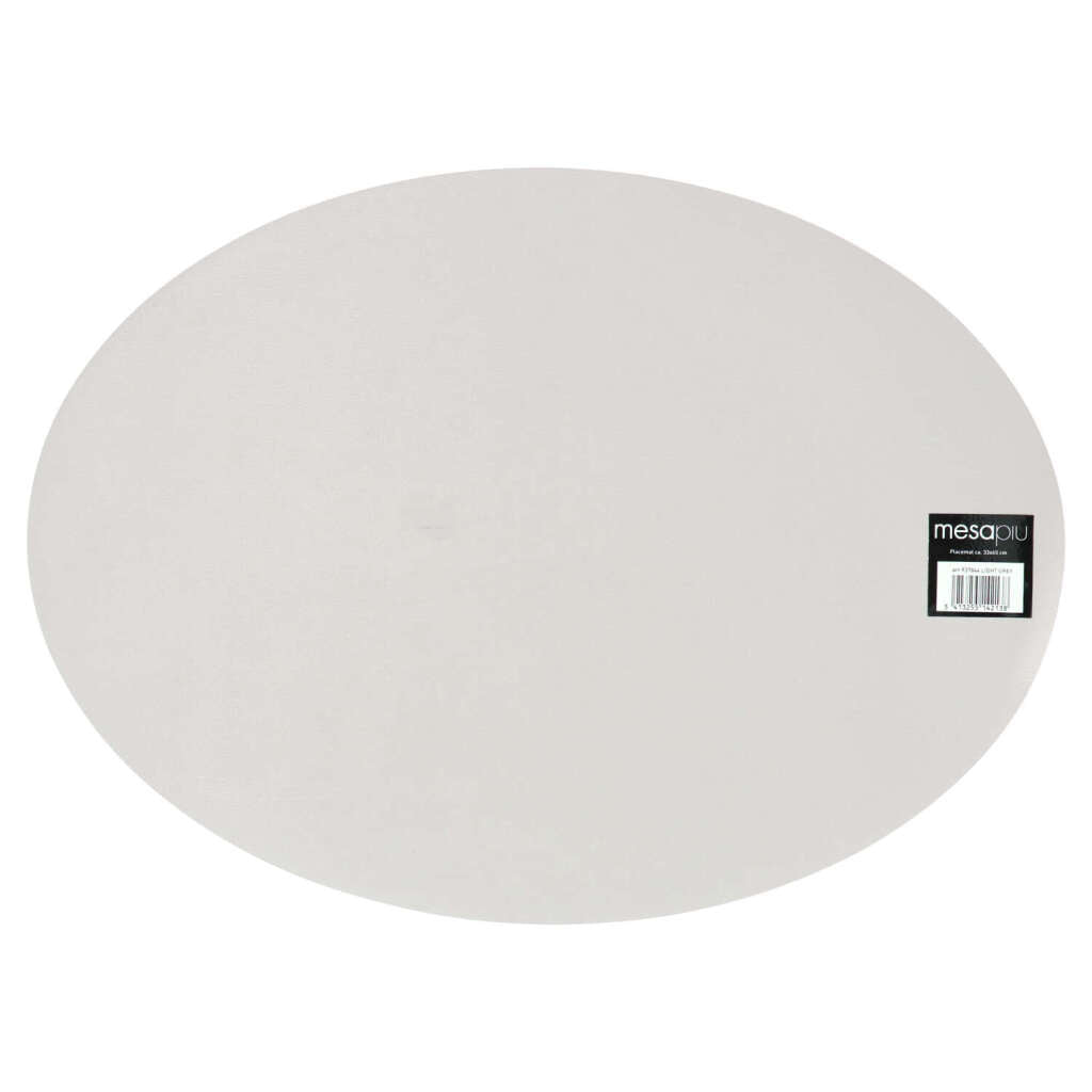 Mesapiu mesapiu placemat lederlook light grey ovaal 45x33 cm