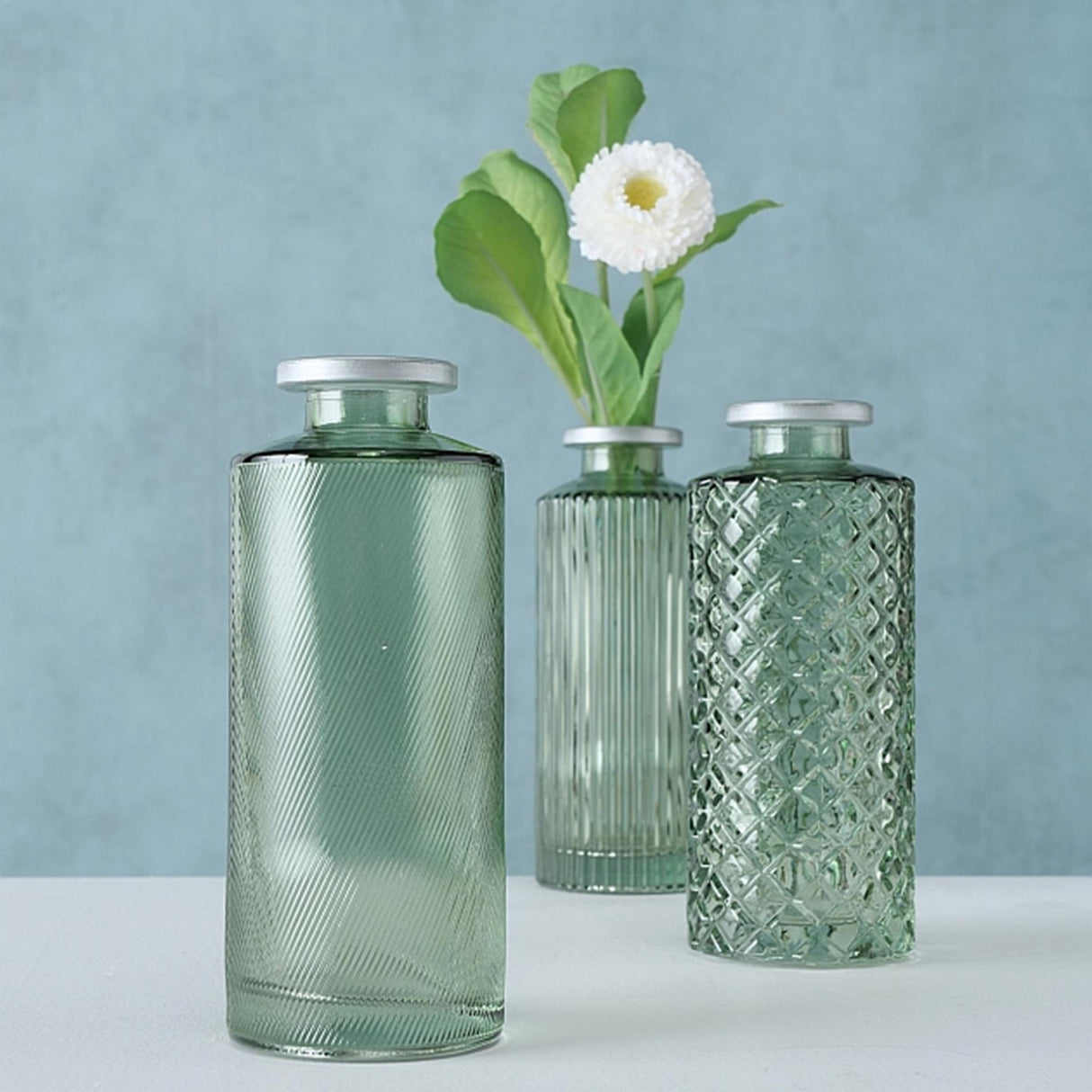 Boltze home vase adore h13cm green