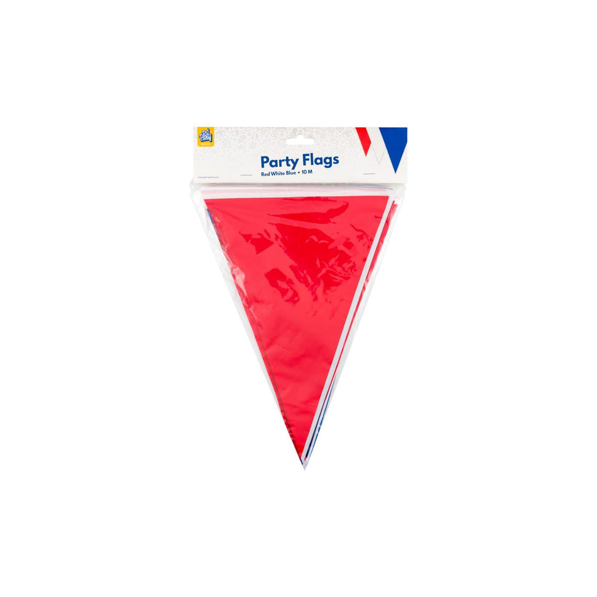 Paperdreams party vlag - rood wit blauw 10 meter pe polyetheen