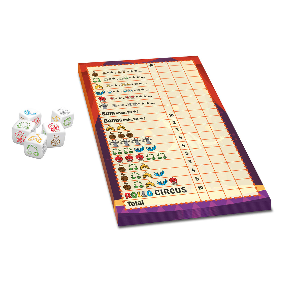 Asmodee Rollo Yatze Circus Dice Game