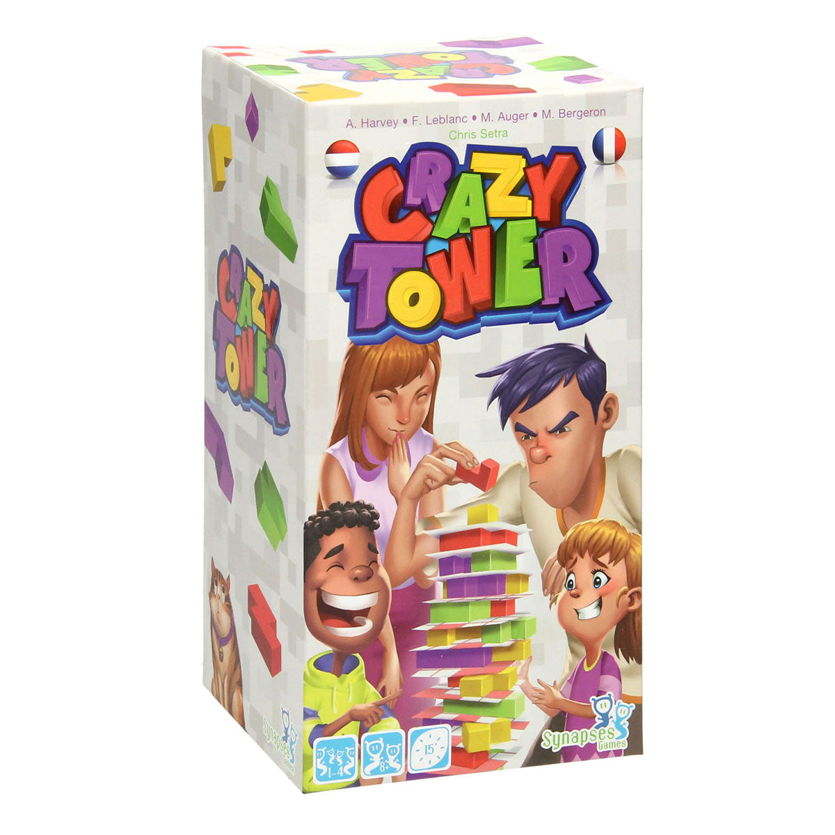 Asmodee hölzerner Crazy Turm -Stapel -Turm