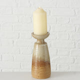 Boltze home candlestick porcelain h24cm brown
