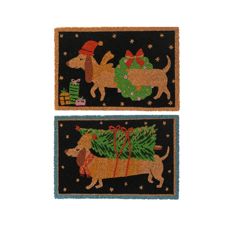Decoris deurmat tekkel kokosvezel l.60cm x w.40cm x h.1.5cm 2 assorti