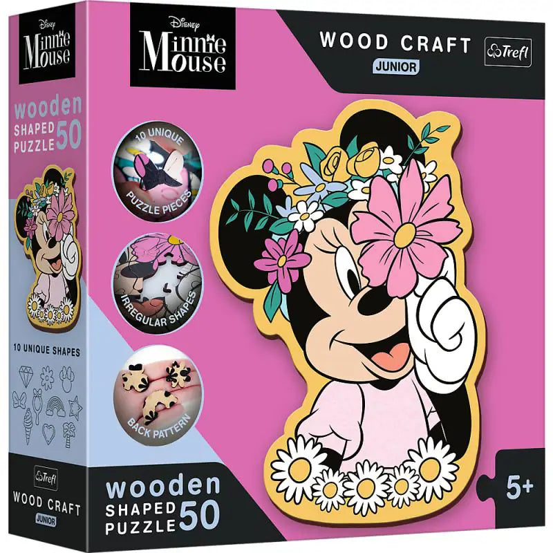 Trefl wooden puzzle junior minnie mouse disney fsc sustainable toys.