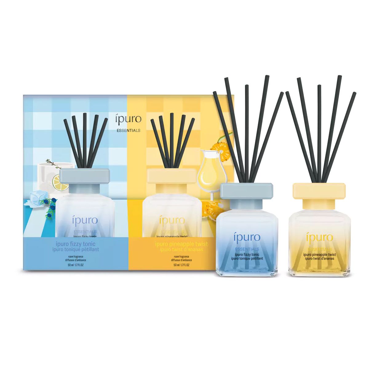 Ipuro fragrance diffuser set pineapple twist fizzy tonic 2x50ml