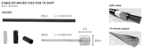 ELVEDES Schakel Cable Kit Micro Flex Ø3.2mm 2400 mm 2500 mm