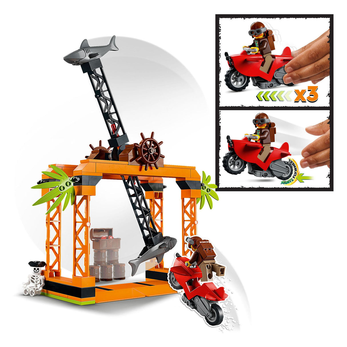 LEGO LEGO CITY 60342 Die Hai -Angriffs -Stunt -Herausforderung