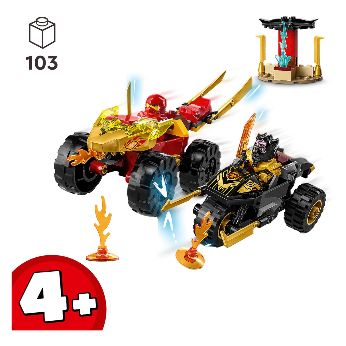 Lego Lego Ninjago 71789 Kai og Ras 'Duel mellom bil og motorsykkel